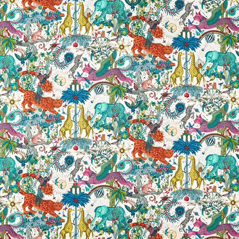 CCF086902 Paradise Lost Indoor Outdoor IVory Emma J Shipley Indoor Outdoor Wild Escape Fabric by Clarke & Clarke