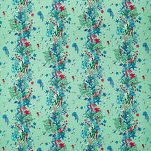 CCF087001 Seaforest Indoor Outdoor Aqua Emma J Shipley Indoor Outdoor Wild Escape Fabric by Clarke & Clarke
