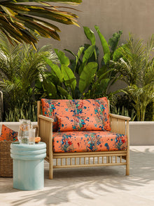 CCF087002 Seaforest Indoor Outdoor Peach Emma J Shipley Indoor Outdoor Wild Escape Fabric by Clarke & Clarke