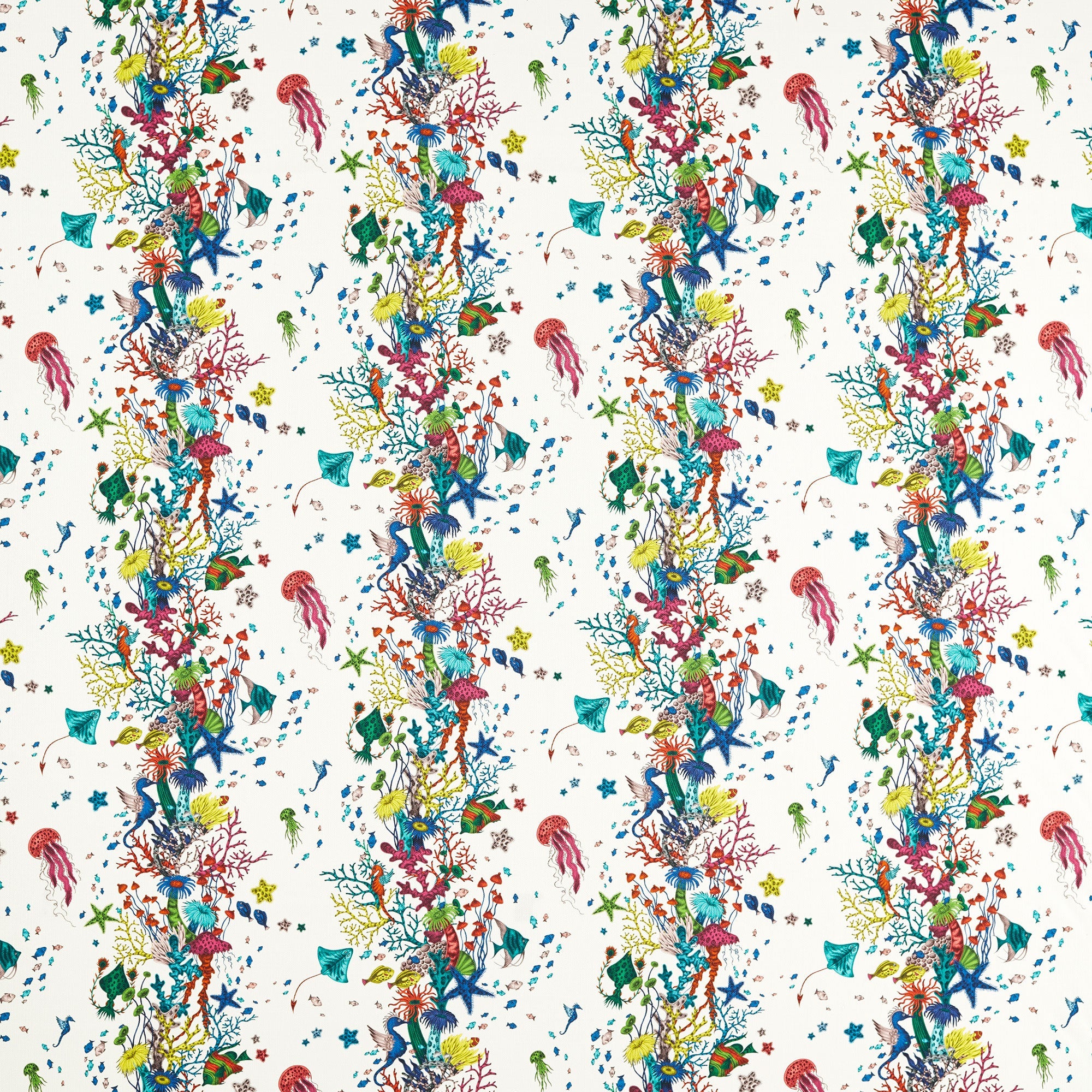 CCF087003 Seaforest Indoor Outdoor Multi Emma J Shipley Indoor Outdoor Wild Escape Fabric by Clarke & Clarke