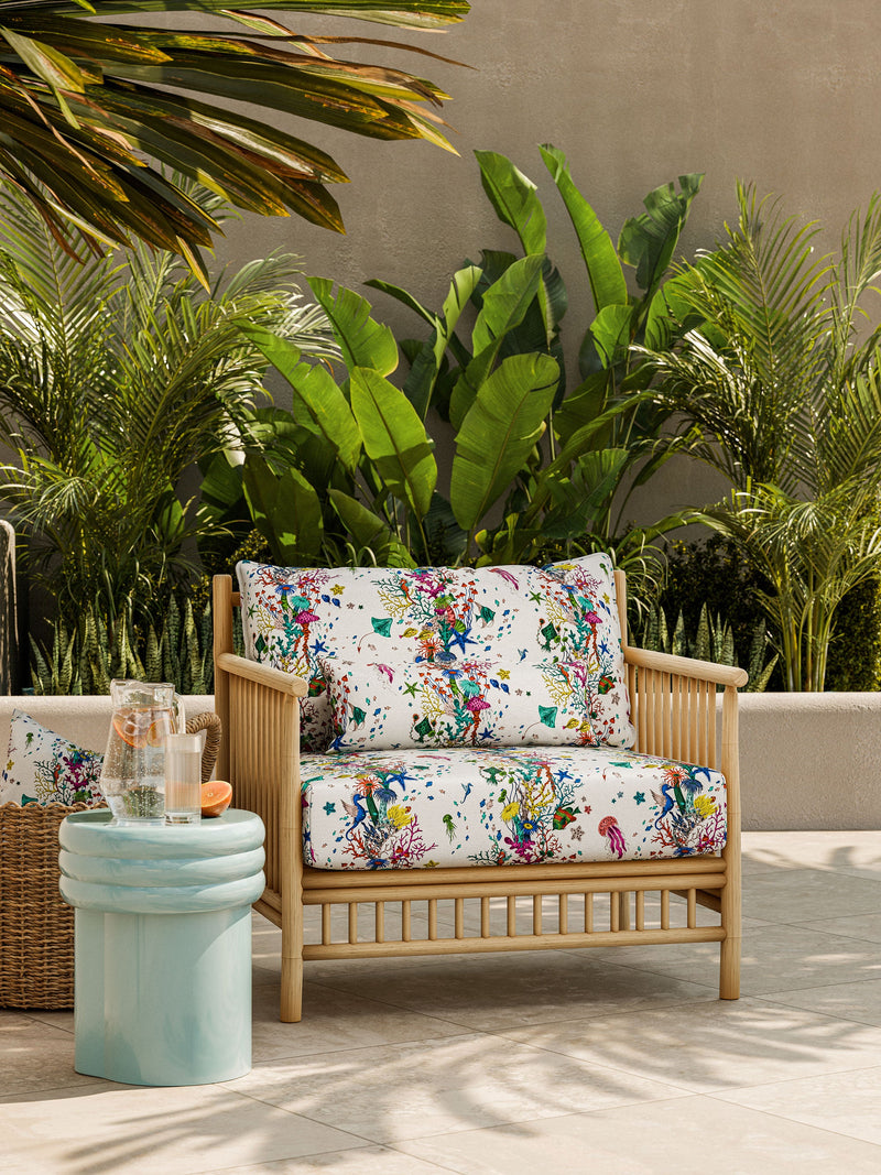 CCF087003 Seaforest Indoor Outdoor Multi Emma J Shipley Indoor Outdoor Wild Escape Fabric by Clarke & Clarke