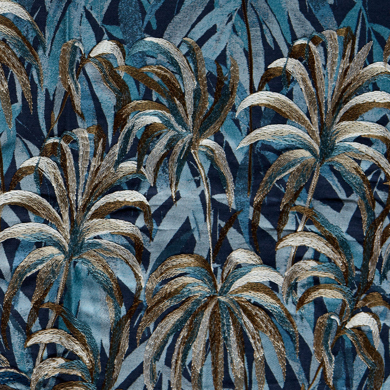 CCF0886-02 Floresta Embroidery Midnight/Antique Elements Fabric by Clarke & Clarke