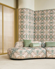 CCF0888-03 Kalia Print Mineral/Blush Elements Fabric by Clarke & Clarke