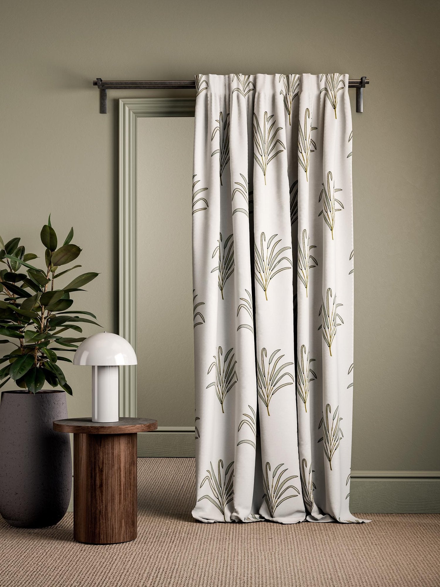 CCF0893-04 Aven Olive Cassia Fabric by Clarke & Clarke