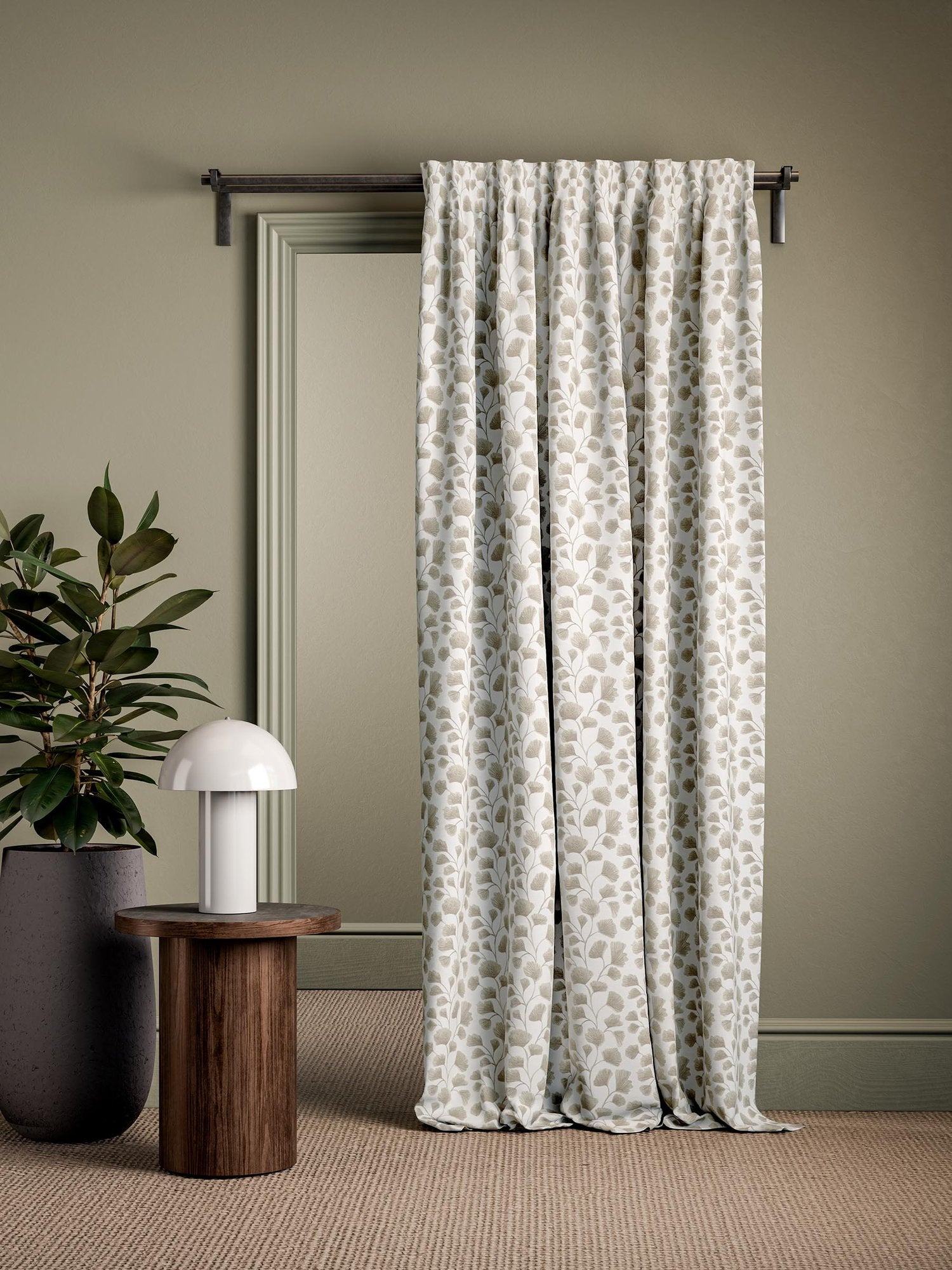 CCF0894-02 Biloba Pebble Cassia Fabric by Clarke & Clarke