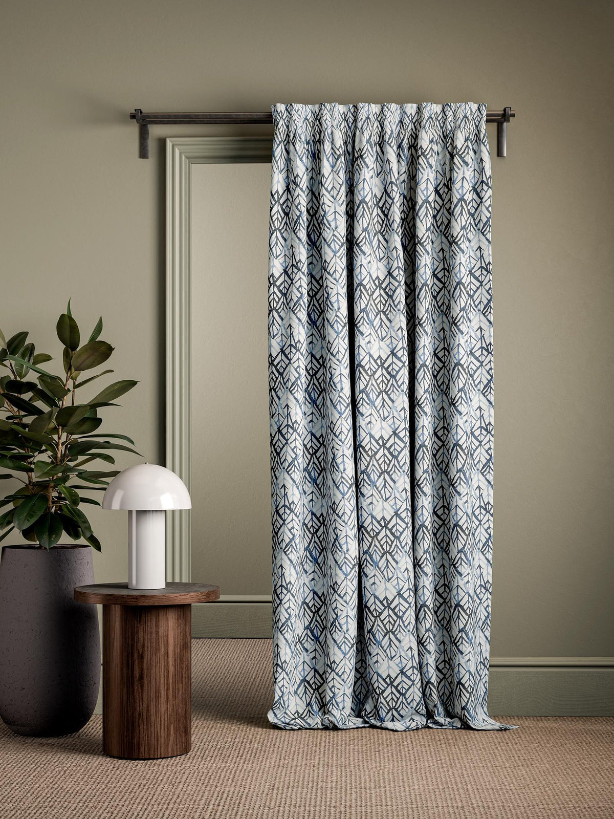 CCF0895-01 Canopy Indigo Cassia Fabric by Clarke & Clarke