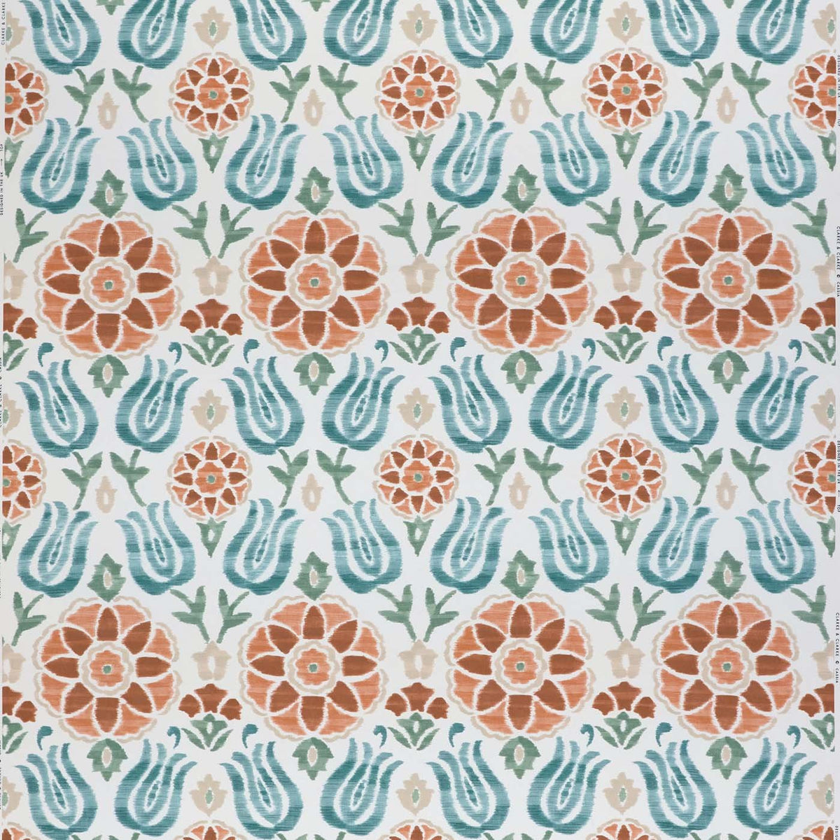 CCF0896-01 Cassia Spice / Sage Fabric by Clarke & Clarke