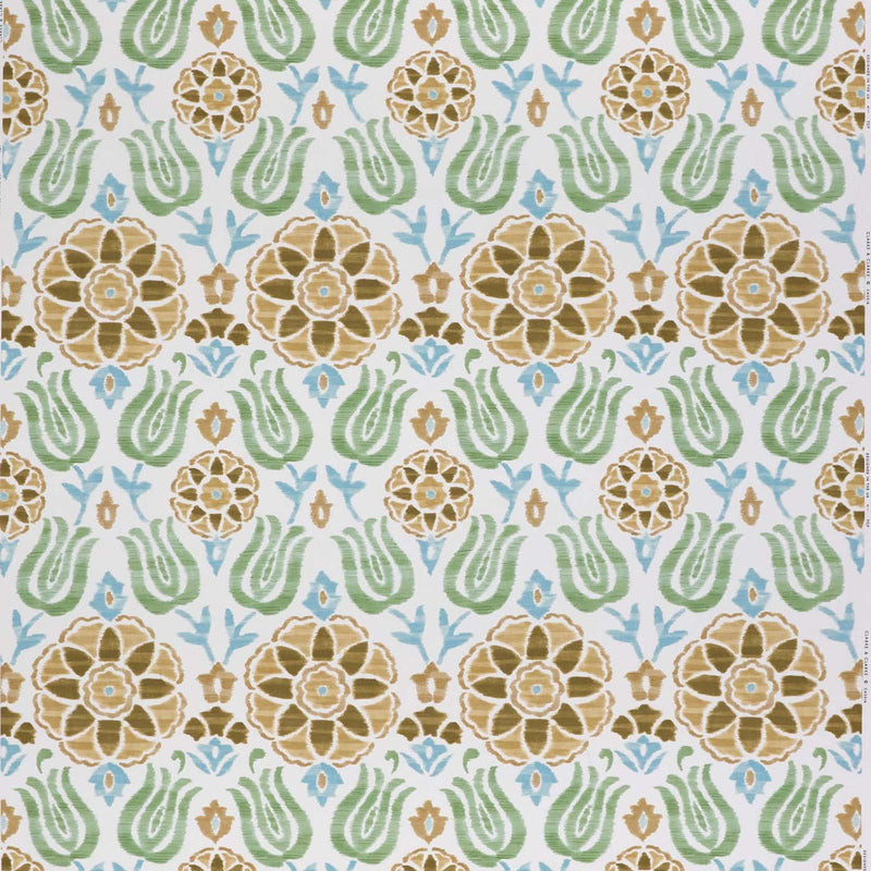 CCF0896-02 Cassia Seafoam / Mustard Fabric by Clarke & Clarke