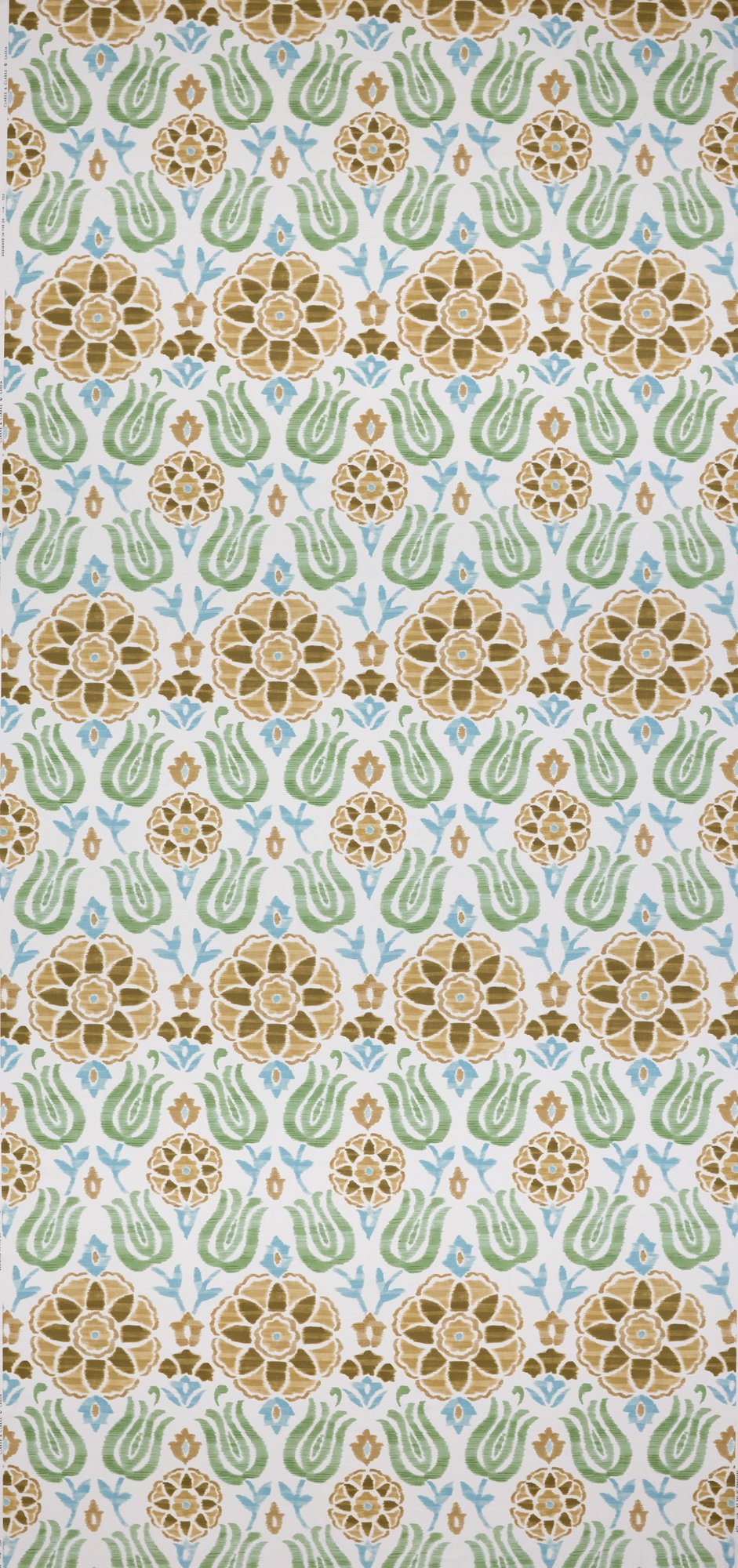 CCF0896-02 Cassia Seafoam / Mustard Fabric by Clarke & Clarke