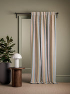 CCF0897-01 Grove Stripe Mustard / Terracotta / Storm Cassia Fabric by Clarke & Clarke