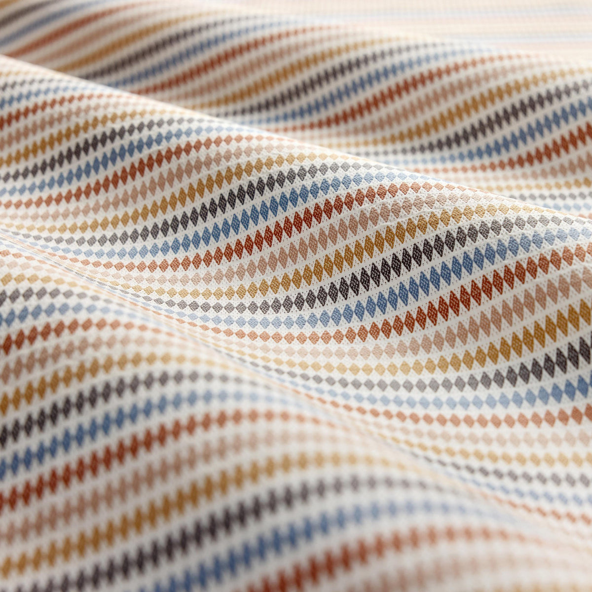 CCF0897-01 Grove Stripe Mustard / Terracotta / Storm Cassia Fabric by Clarke & Clarke