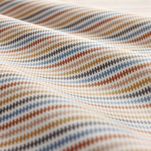 CCF0897-01 Grove Stripe Mustard / Terracotta / Storm Cassia Fabric by Clarke & Clarke