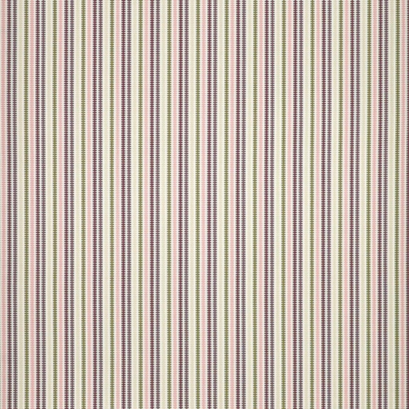 CCF0897-03 Grove Stripe Raspberry / Plum / Olive Cassia Fabric by Clarke & Clarke