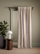 CCF0897-03 Grove Stripe Raspberry / Plum / Olive Cassia Fabric by Clarke & Clarke