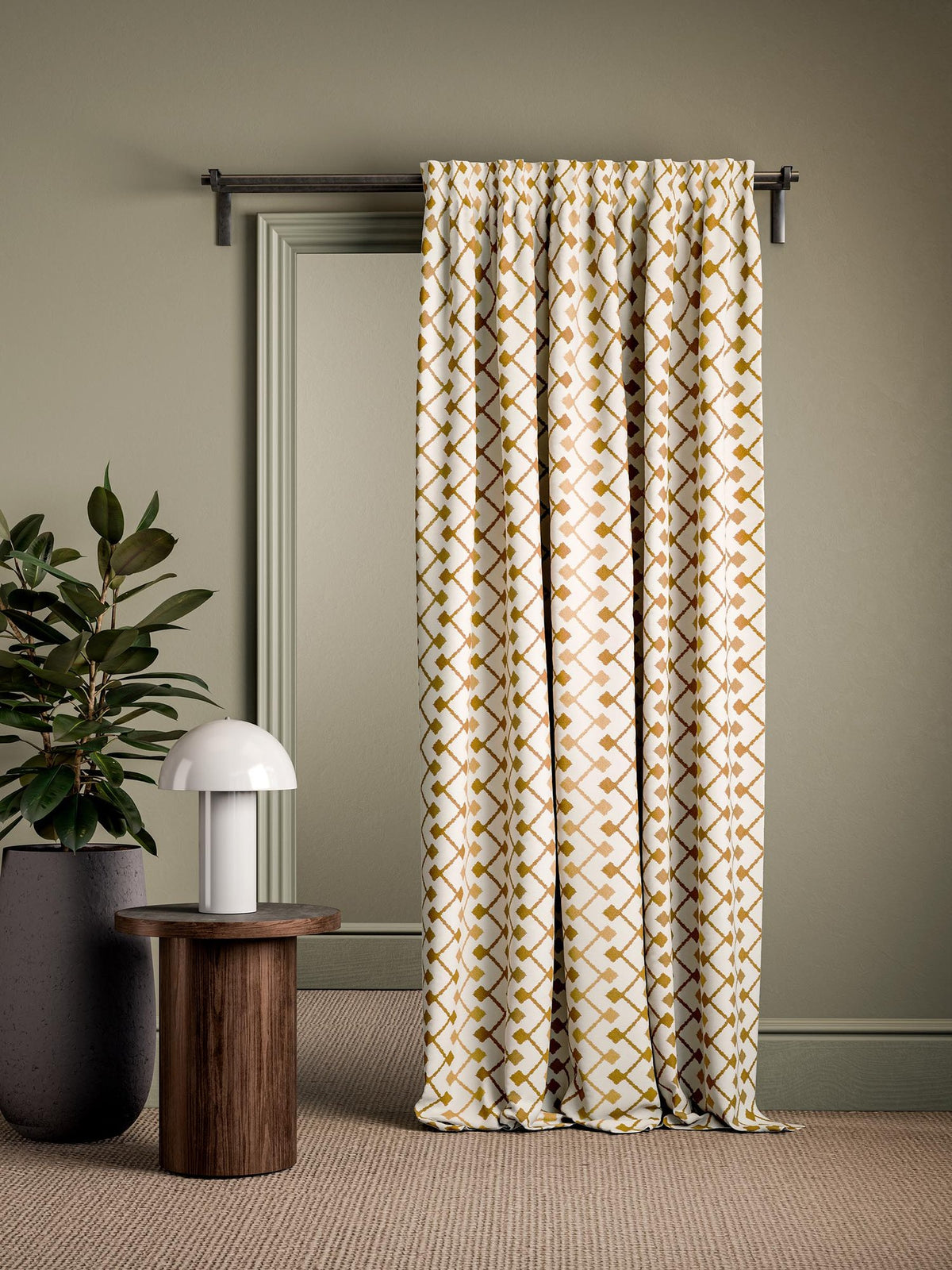 CCF0898-03 Hemlock Mustard Cassia Fabric by Clarke & Clarke