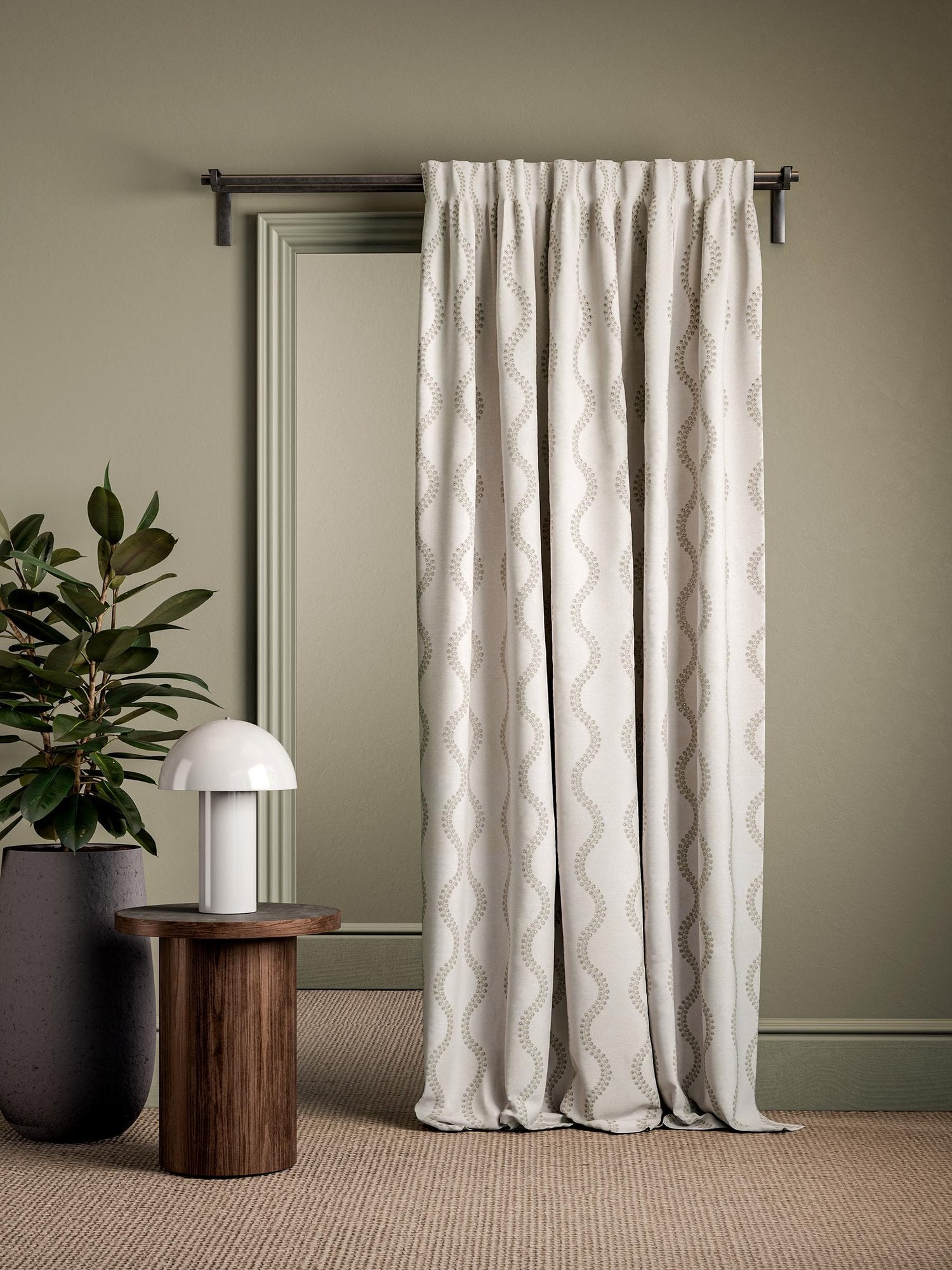 CCF0902-04 Woburn II Pearl Cassia Fabric by Clarke & Clarke