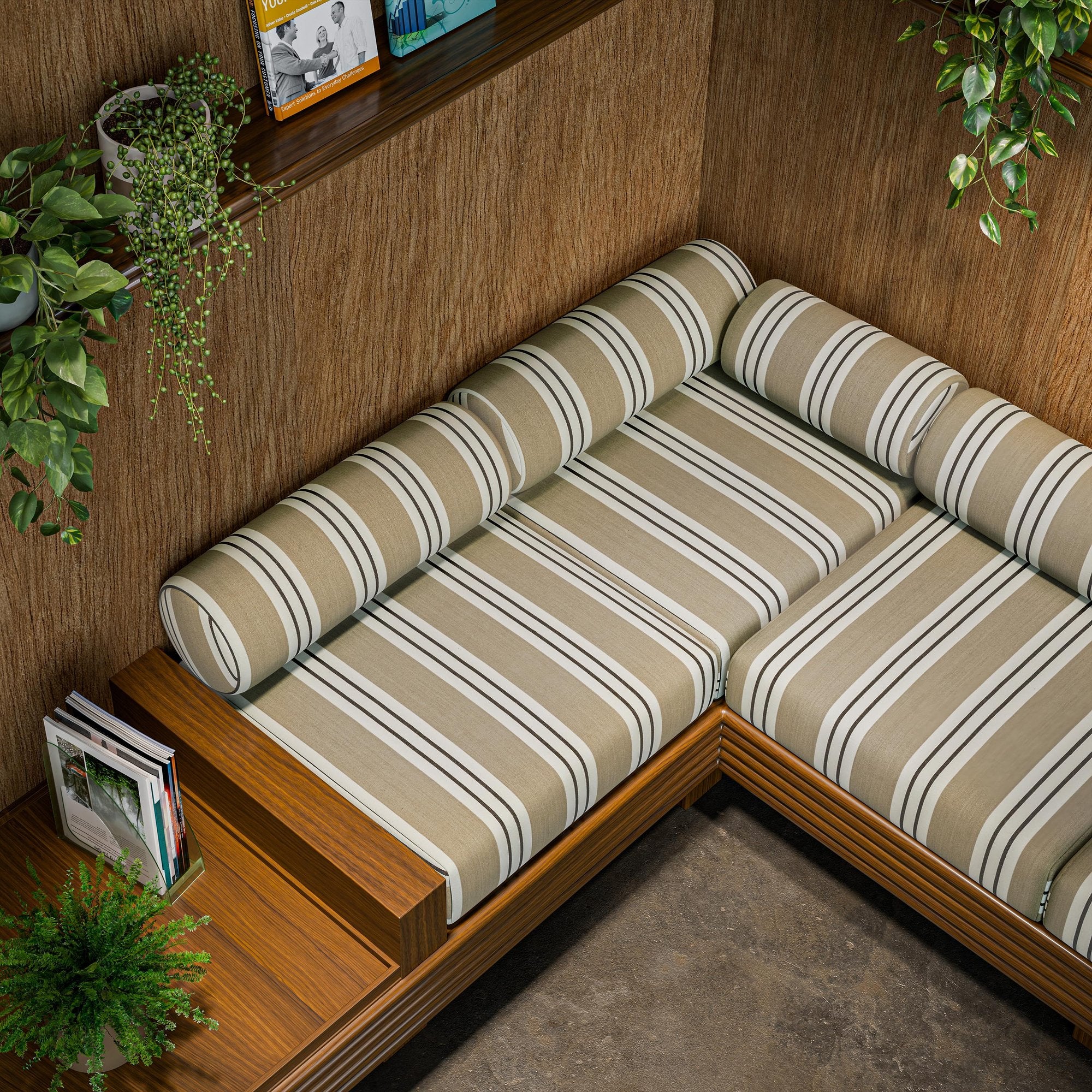 CCF0905-04 Foxdale Pebble / Mocha Edgeworth II Fabric by Clarke & Clarke