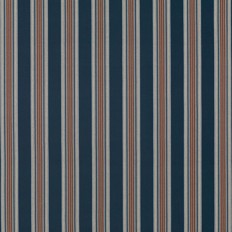 CCF0906-03 Marylebone Navy / Rust Edgeworth II Fabric by Clarke & Clarke