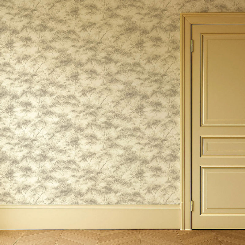 CCW0164-05 Boschetto Linen/Mocha Elements Wallpaper by Clarke & Clarke