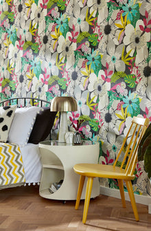 CEP50101W Floral Riot Chalk & Carbon Wallpaper by Ohpopsi