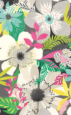 CEP50101W Floral Riot Chalk & Carbon Wallpaper by Ohpopsi