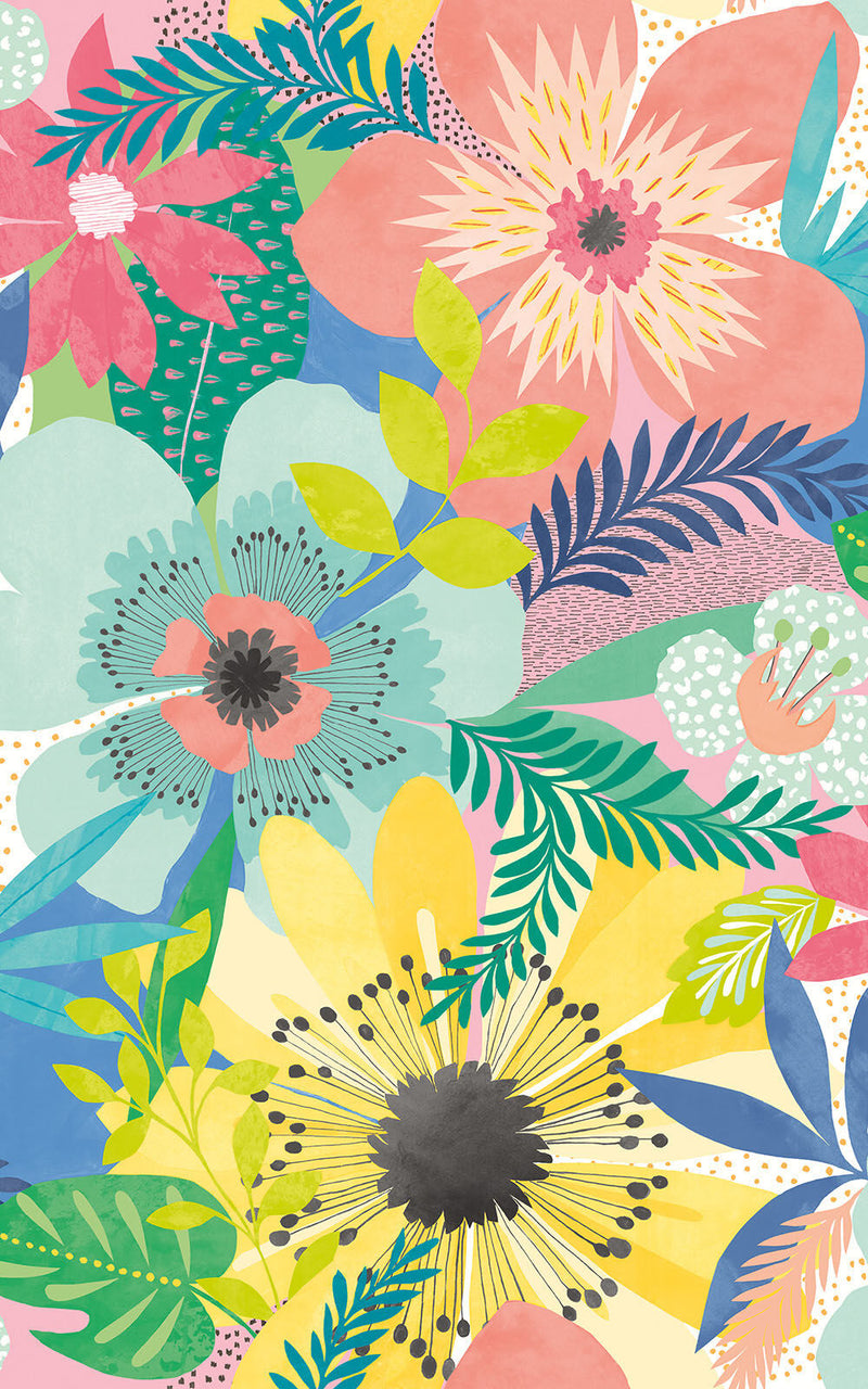CEP50103W Floral Riot Citrus Wallpaper by Ohpopsi