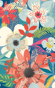 CEP50104W Floral Riot Indigo Wallpaper by Ohpopsi