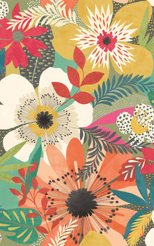 CEP50105W Floral Riot Olive Wallpaper by Ohpopsi