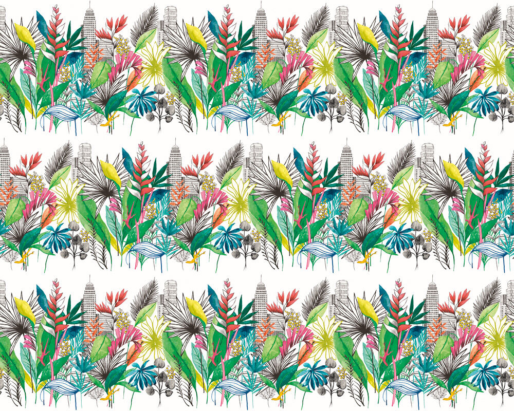 CEP50107W Urban Tropic Tropical Bright Wallpaper by Ohpopsi