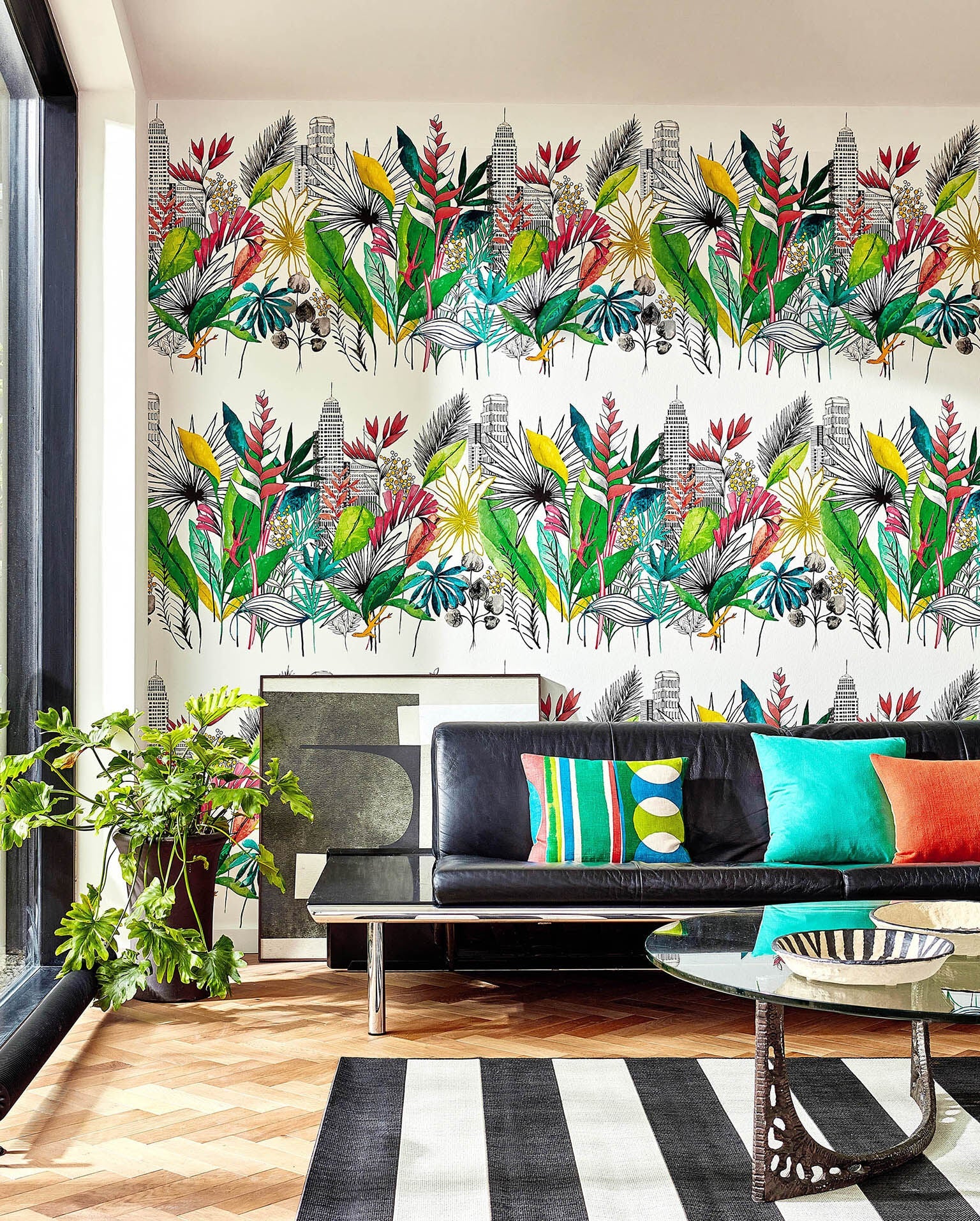 CEP50107W Urban Tropic Tropical Bright Wallpaper by Ohpopsi