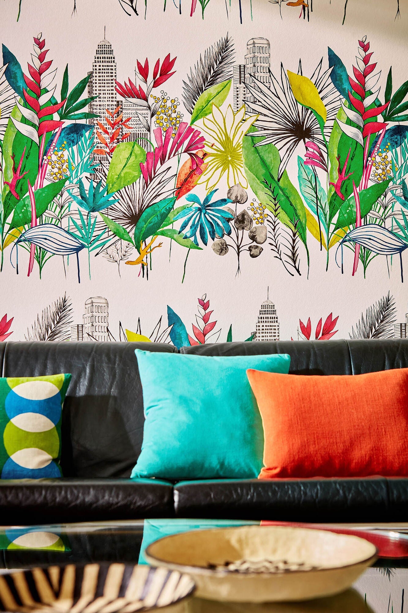 CEP50107W Urban Tropic Tropical Bright Wallpaper by Ohpopsi