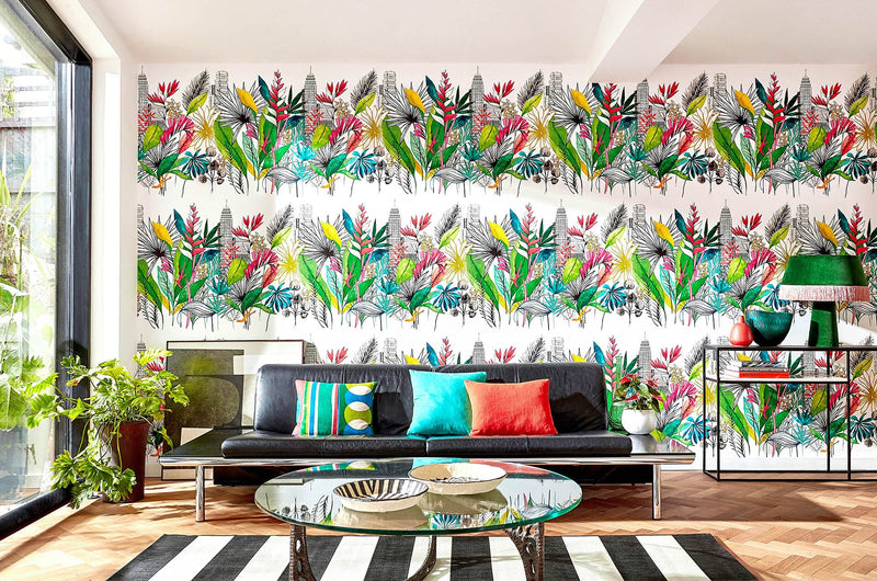 CEP50107W Urban Tropic Tropical Bright Wallpaper by Ohpopsi
