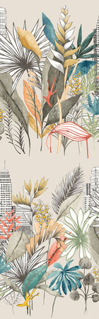 CEP50109W Urban Tropic Parchment Wallpaper by Ohpopsi
