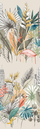 CEP50109W Urban Tropic Parchment Wallpaper by Ohpopsi