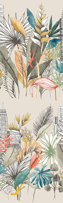 CEP50109W Urban Tropic Parchment Wallpaper by Ohpopsi