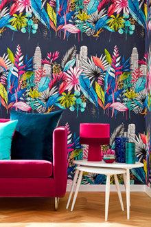 CEP50110W Urban Tropic Midnight Wallpaper by Ohpopsi