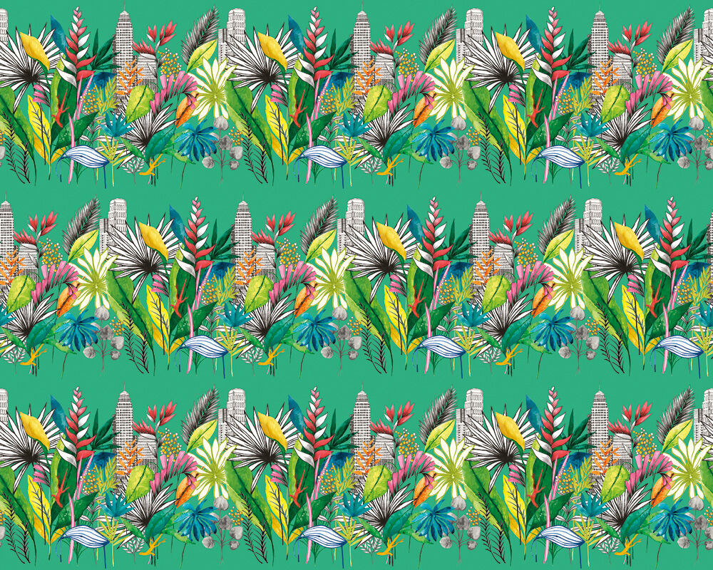 CEP50111W Urban Tropic Emerald Wallpaper by Ohpopsi