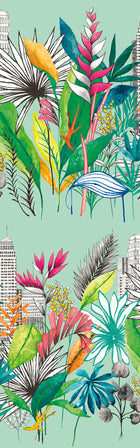 CEP50112W Urban Tropic Azure Wallpaper by Ohpopsi