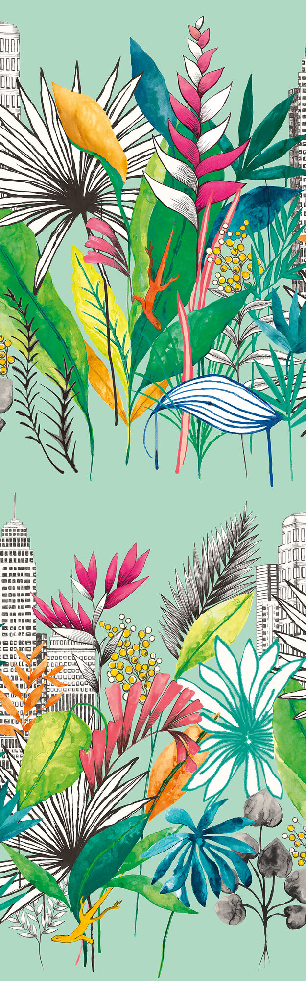 CEP50112W Urban Tropic Azure Wallpaper by Ohpopsi