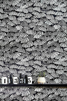 CEP50113W Jolly Brollies Noir Wallpaper by Ohpopsi