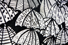 CEP50113W Jolly Brollies Noir Wallpaper by Ohpopsi