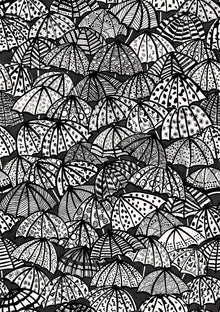 CEP50113W Jolly Brollies Noir Wallpaper by Ohpopsi