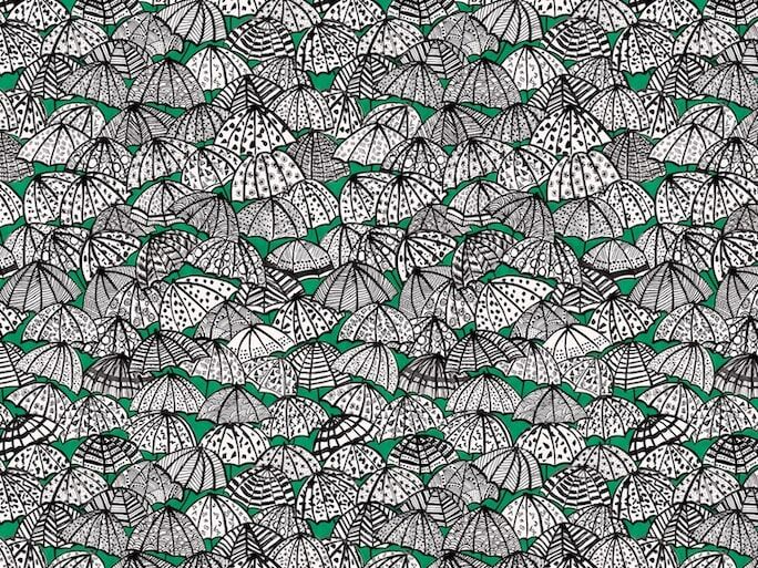 CEP50114W Jolly Brollies Jade Wallpaper by Ohpopsi