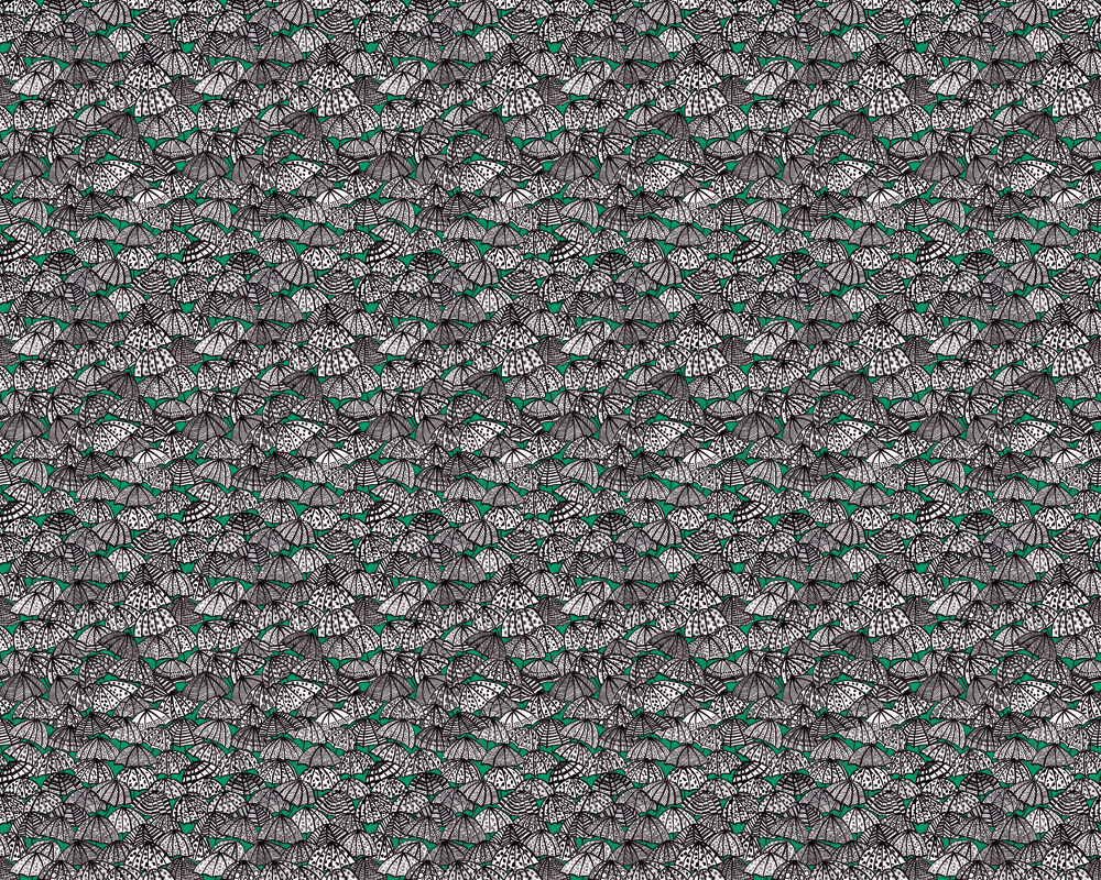 CEP50114W Jolly Brollies Jade Wallpaper by Ohpopsi