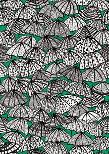 CEP50114W Jolly Brollies Jade Wallpaper by Ohpopsi