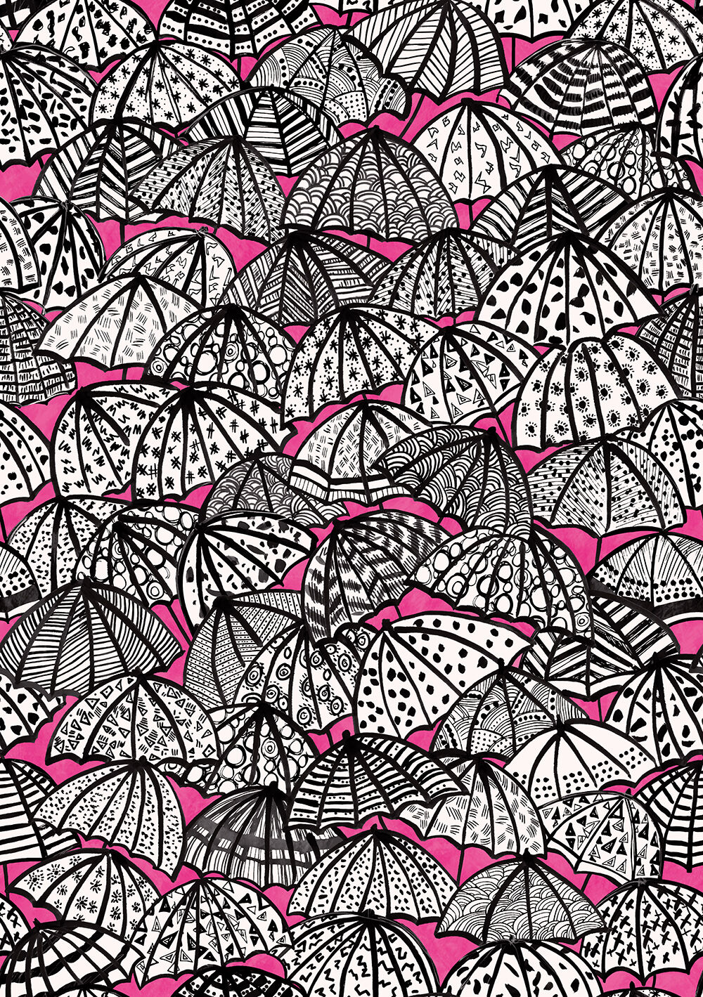 CEP50115W Jolly Brollies Pop Wallpaper by Ohpopsi