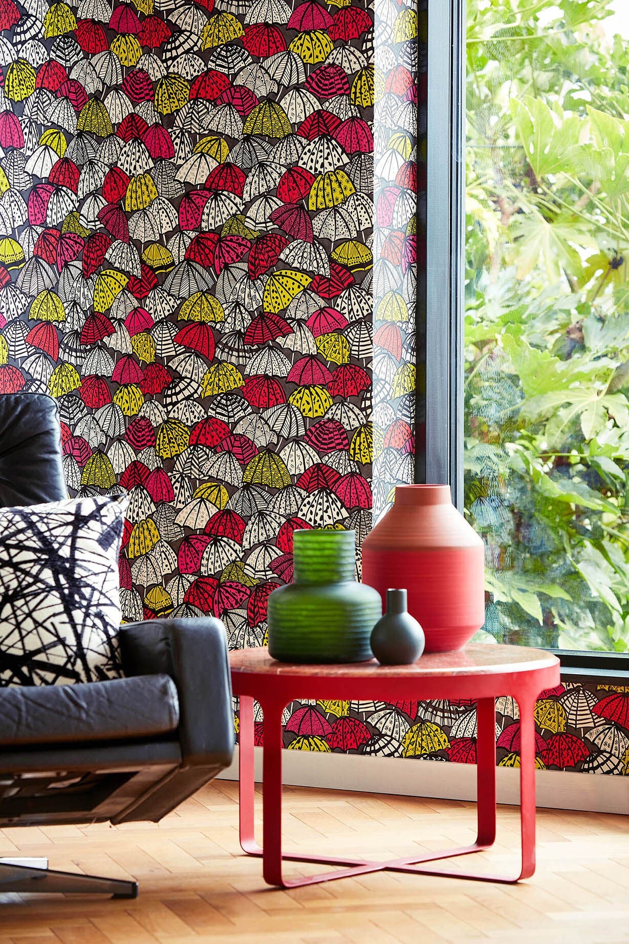 CEP50116W Jolly Brollies Cherry Wallpaper by Ohpopsi