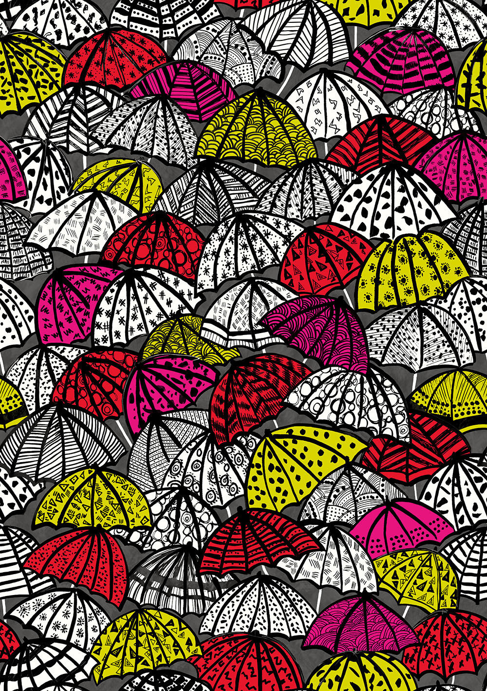 CEP50116W Jolly Brollies Cherry Wallpaper by Ohpopsi