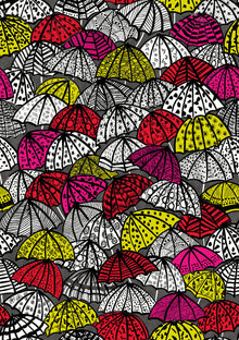 CEP50116W Jolly Brollies Cherry Wallpaper by Ohpopsi