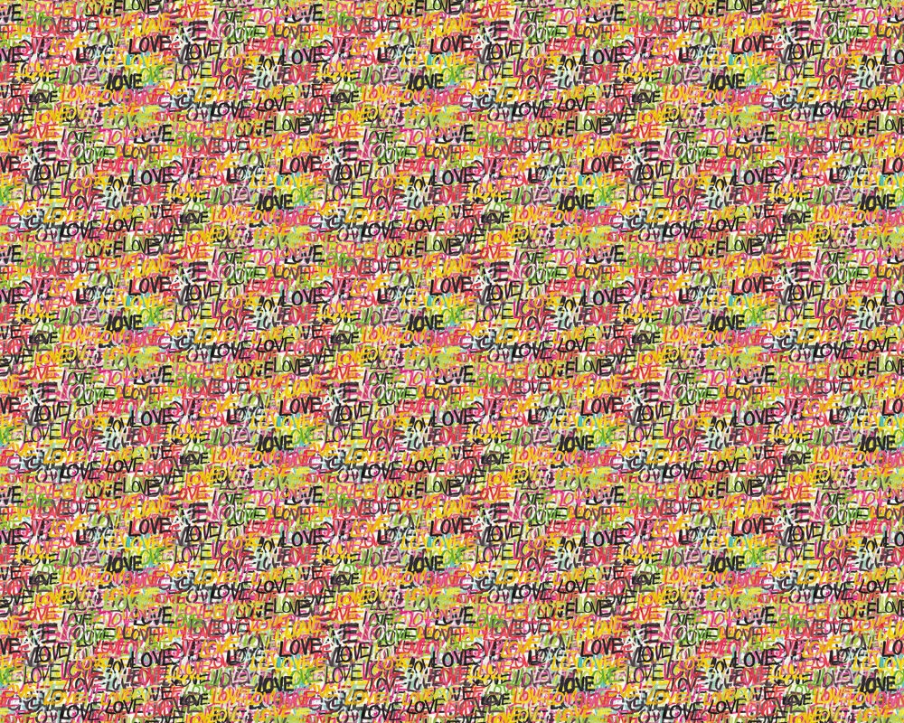 CEP50119W Love Scribble Multi Riot Wallpaper by Ohpopsi